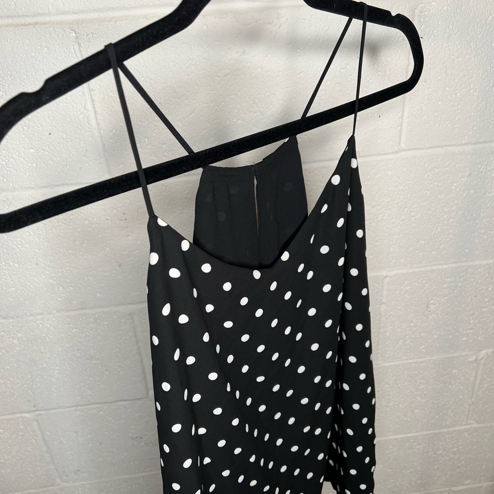 Express Black & White Polka Dot Tank Top - Size: L - Picture 2 of 4